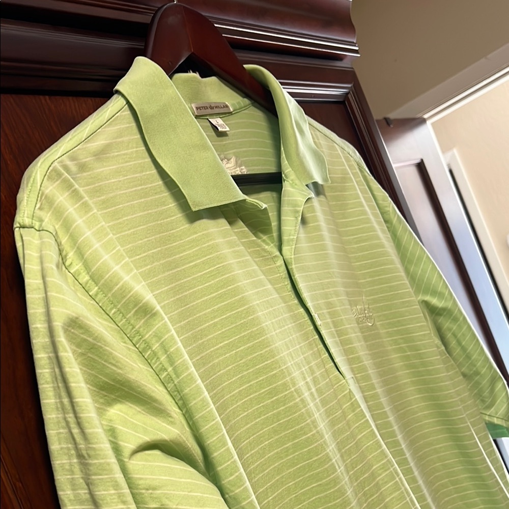 Classic Peter Millar Whisper Rock Light Acid Green Golf Polo 100% Cotton!
